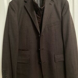 Johnston & Murphy Dark Brown Removable collar/Bib Knit Blazer